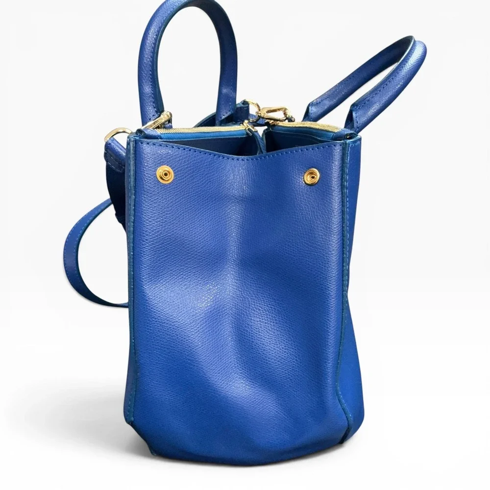 Teddy Blake Vera Palmellato 14 Bag Royal Blue Italian Leather Satchel Purse